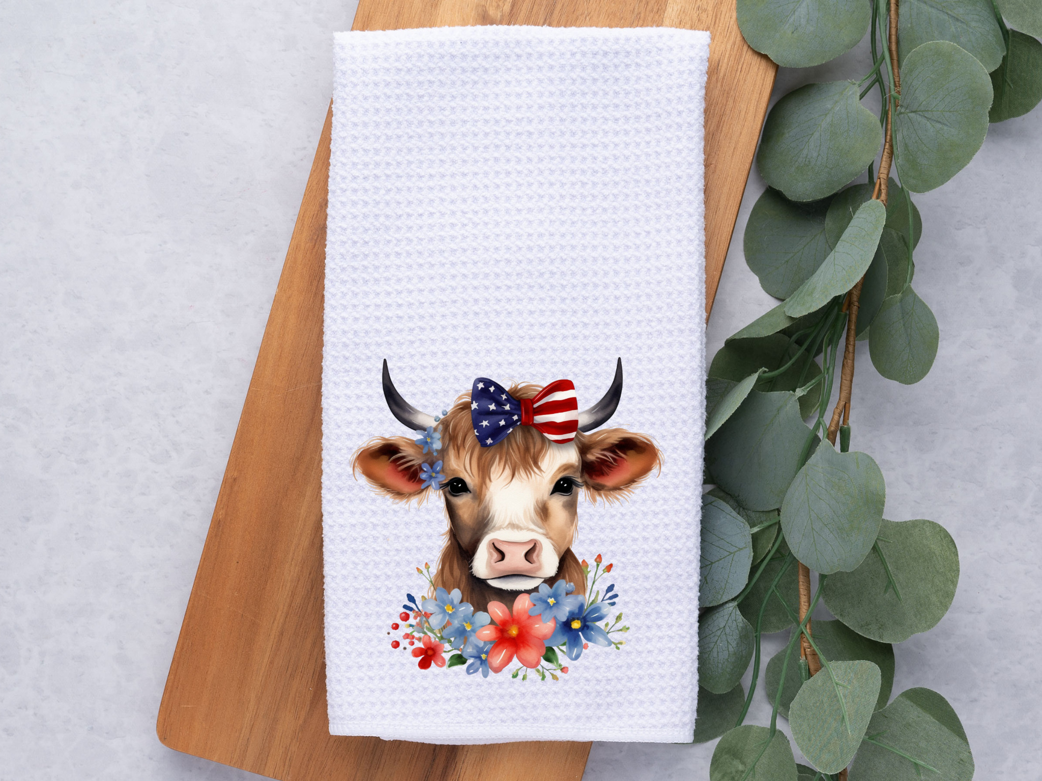 Patriotic Highland Cow-Dish / Hand Towel