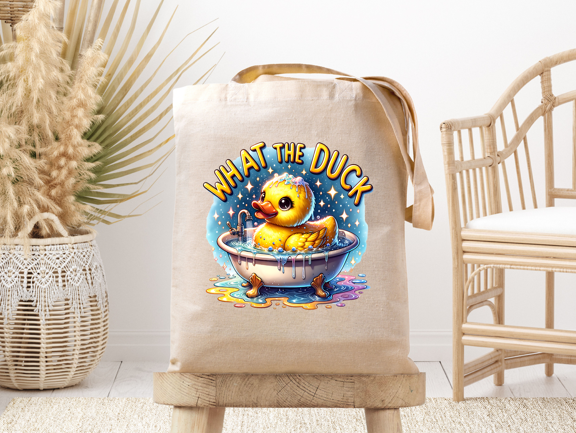 What the Duck - Funny - Sarcastic - Canvas Tote Bag