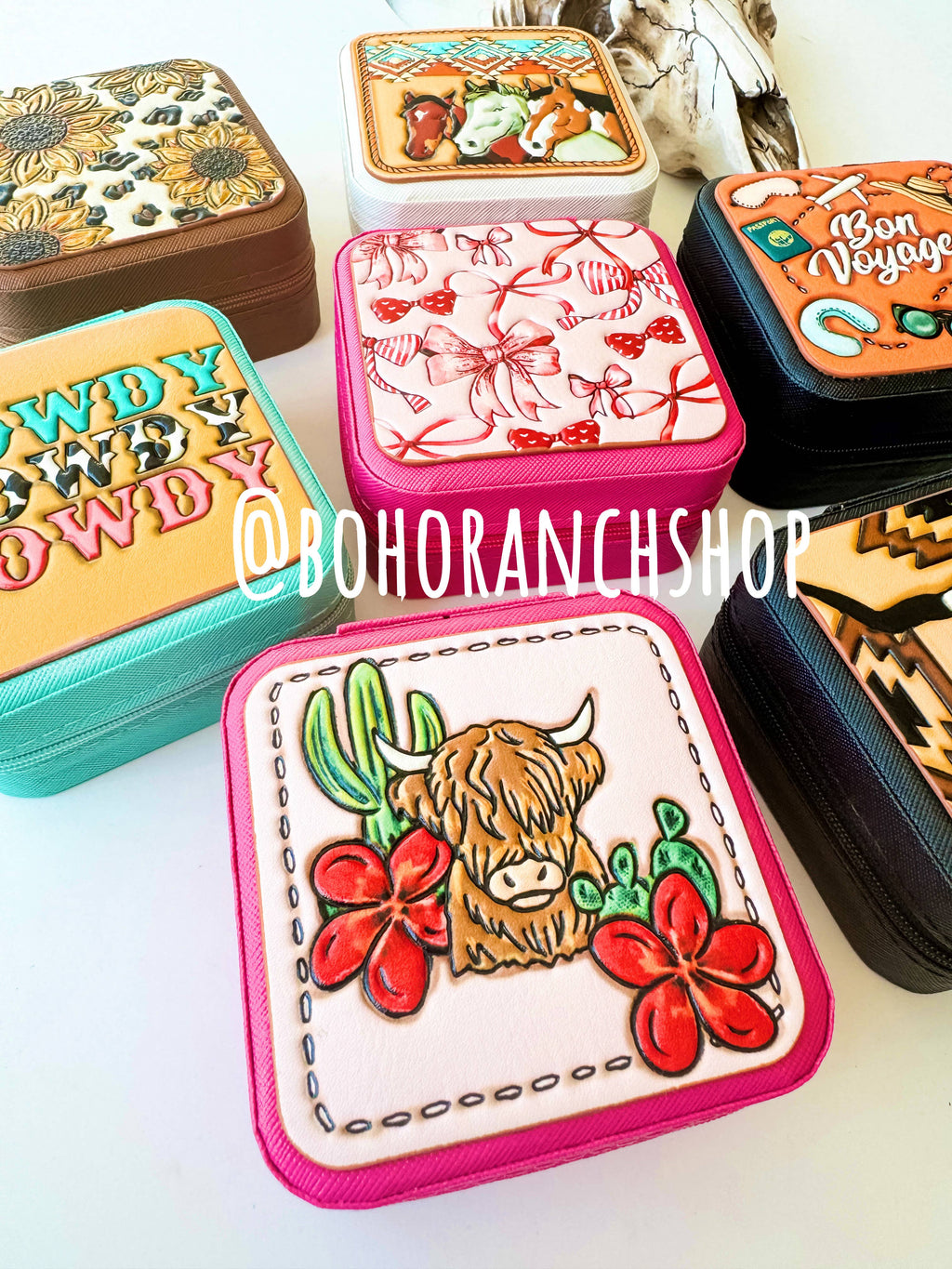 Travel Jewelry Box- HIGHLAND COW