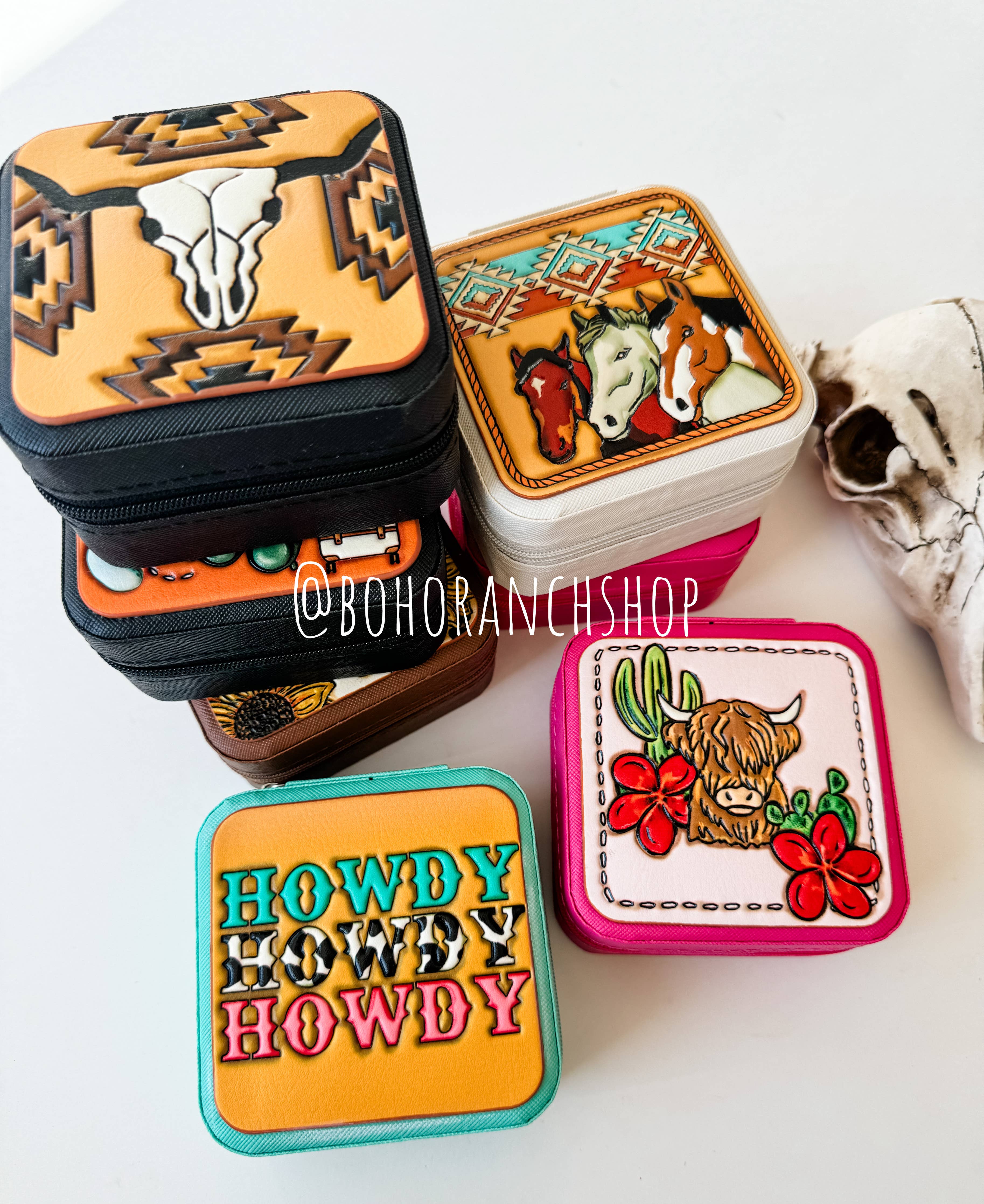 Travel Jewelry Box- HIGHLAND COW