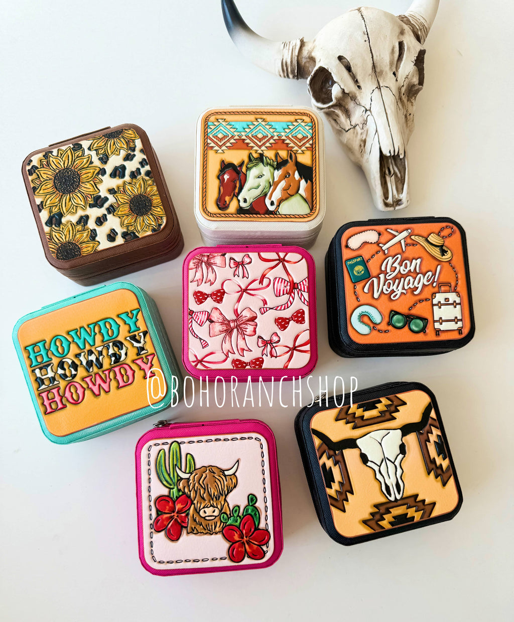 Travel Jewelry Box- HIGHLAND COW