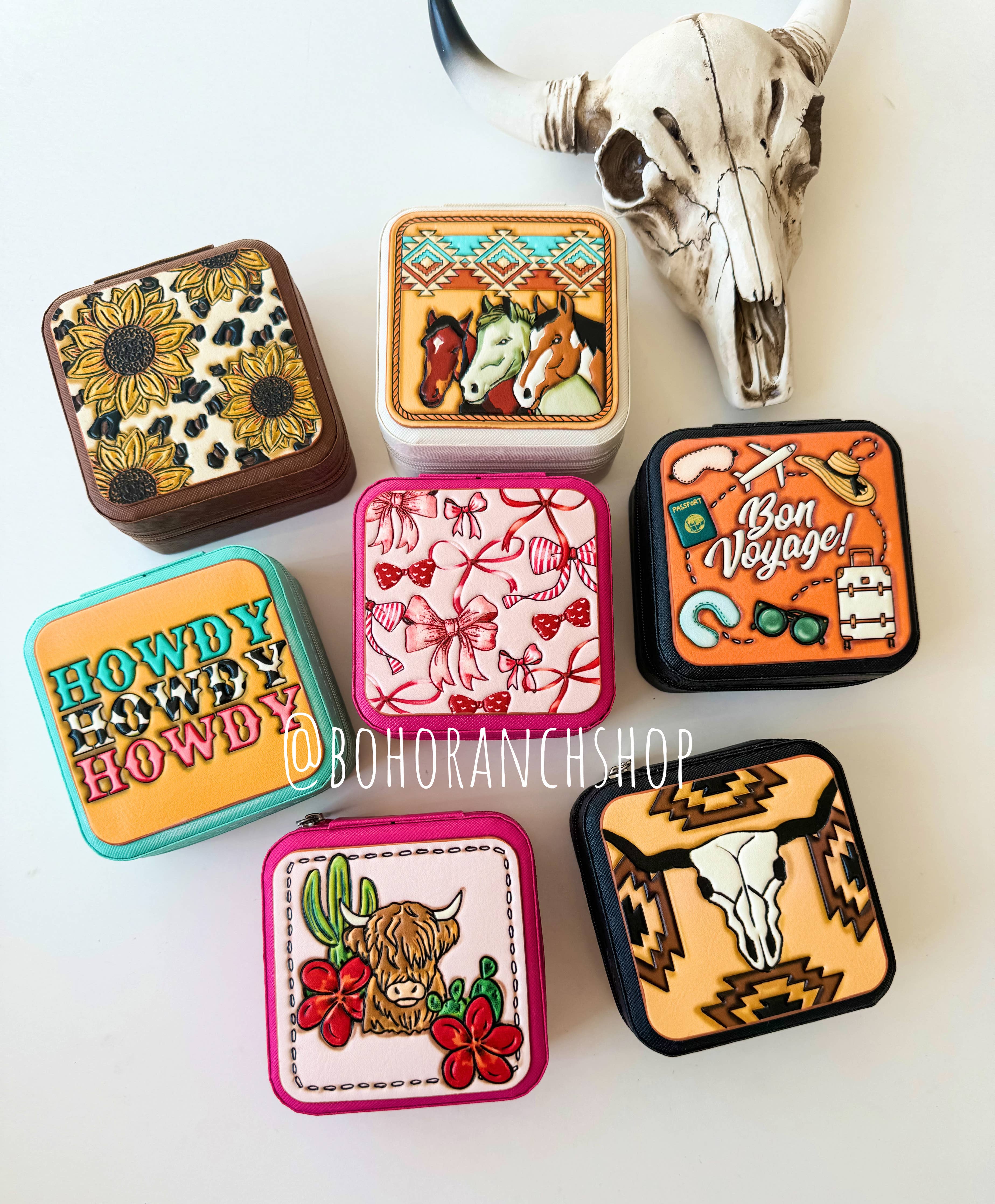 Travel Jewelry Box- HIGHLAND COW