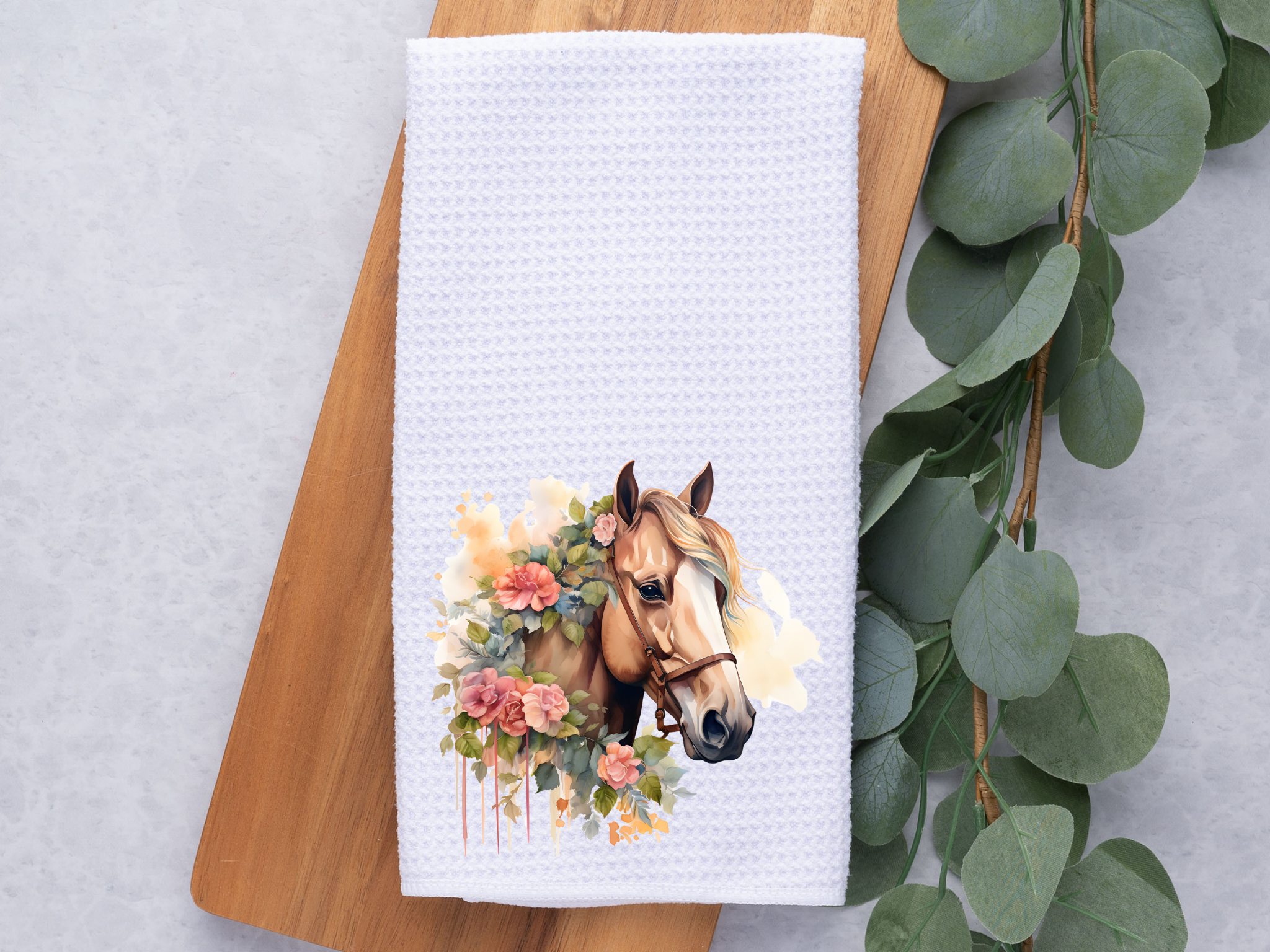 Palomino Floral Horse-Dish/ Hand Towel